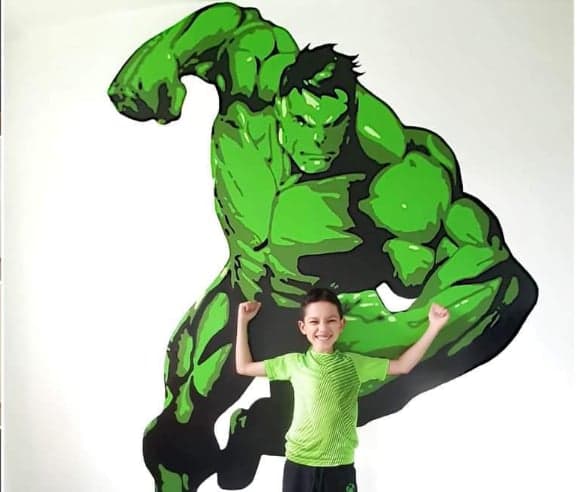 Custom superhero wall art for an Avengers fan’s bedroom